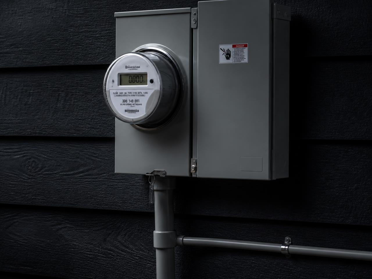 New electrical meter and service equipment installed on a home exterior